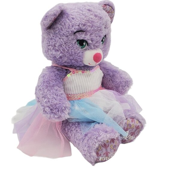 Build A Bear Anna Disney Frozen‎ Purple Teddy Suffed Animal 18 Inch w/ Dress - Picture 2 of 9